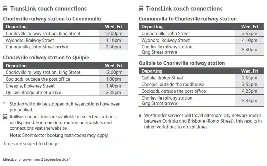 Westlander Timetable Buses